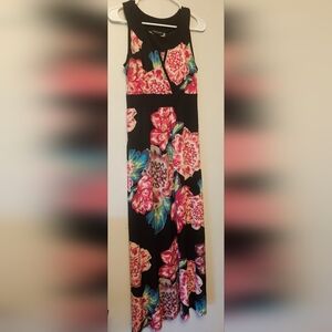 Womens Dress Size Small Floral Maxi Dress Small Pink & Black Dress Small